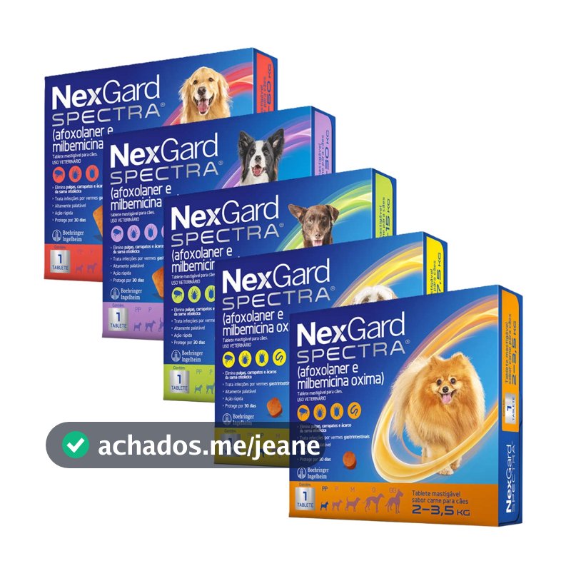 NexGard Spectra para Cães de 2 a 60 Kg - 1 Tablete