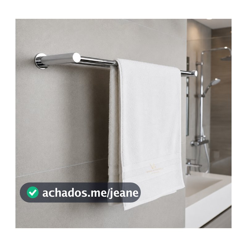 Porta Toalha Duplo 80cm Aço Inox 304 - Toalheiro Duplo para Banheiro Suporte para Toalha Wora - RR1014