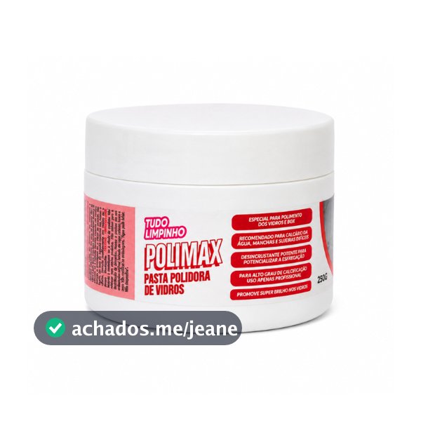 POLIMAX PASTA POLIDORA DE VIDROS E INOX TUDO LIMPINHO