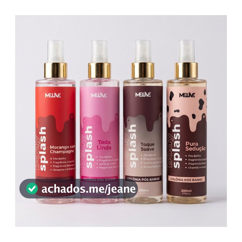 Body Splash Feminino 200ml Melive Pós Banho Doce, Floral e Suave Para o Dia a Dia/Envio Imediato