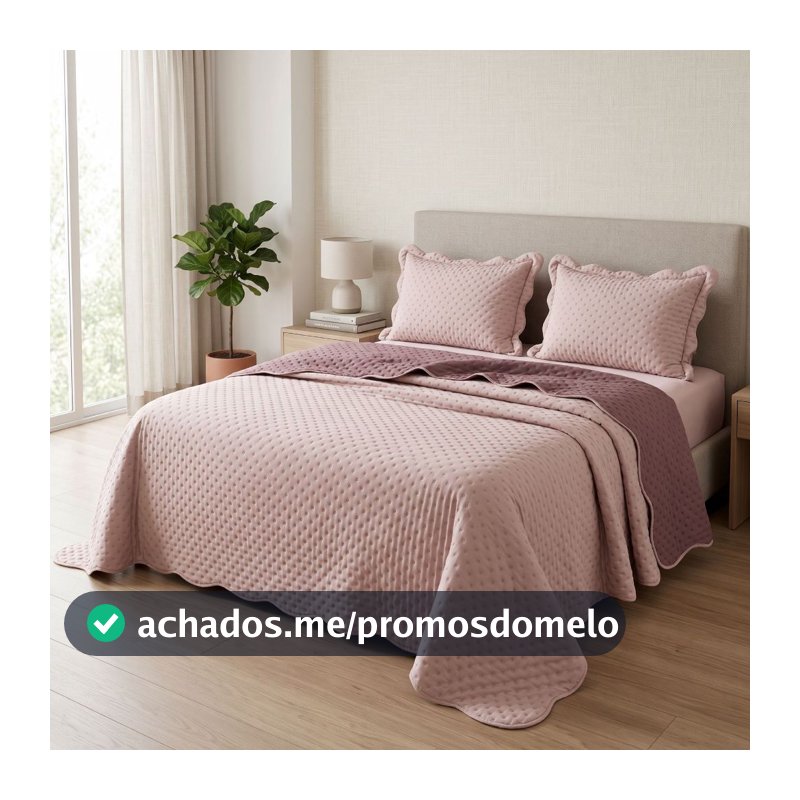 Cobre Leito Percal 300 Fios Toque de Pluma Dupla Face Bold Bicolor 03 Peças