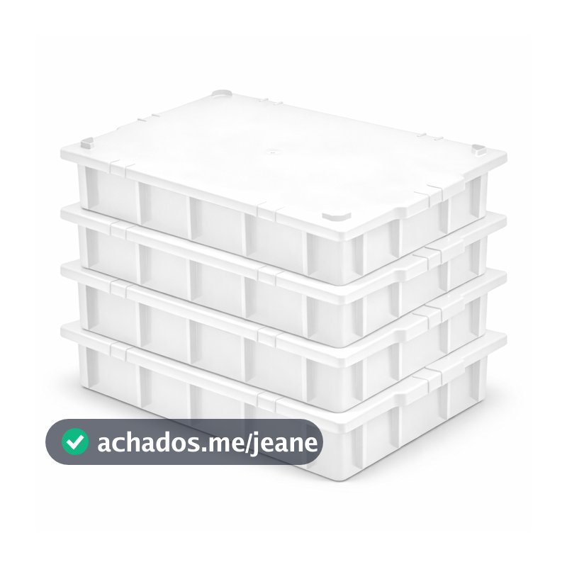 Kit 2 Bandeja Plastica Salgaderia Panificadora Fermentação Massa em Geral  Branco - Plasconex