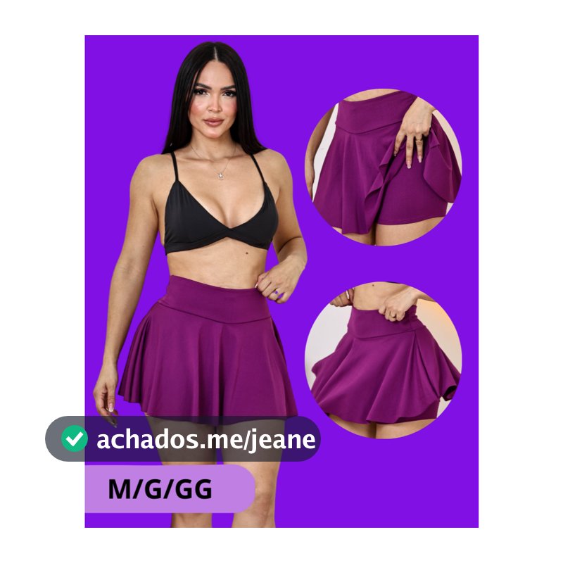 Short Saia Fitness Academia - Suplex Premiun - M ao GG -Feminino Estilo Bailarina