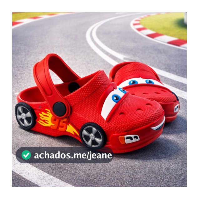 Babuche Infantil Menino Carro Vermelho Sandália Confortável Leve Antiderrapante 19 ao 32