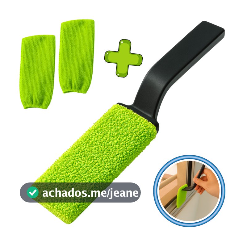 Espátula Limpa Box com Pano de Microfibra | Limpa Trilhos, Box, Cantos e Frestas | Escolha seu Kit