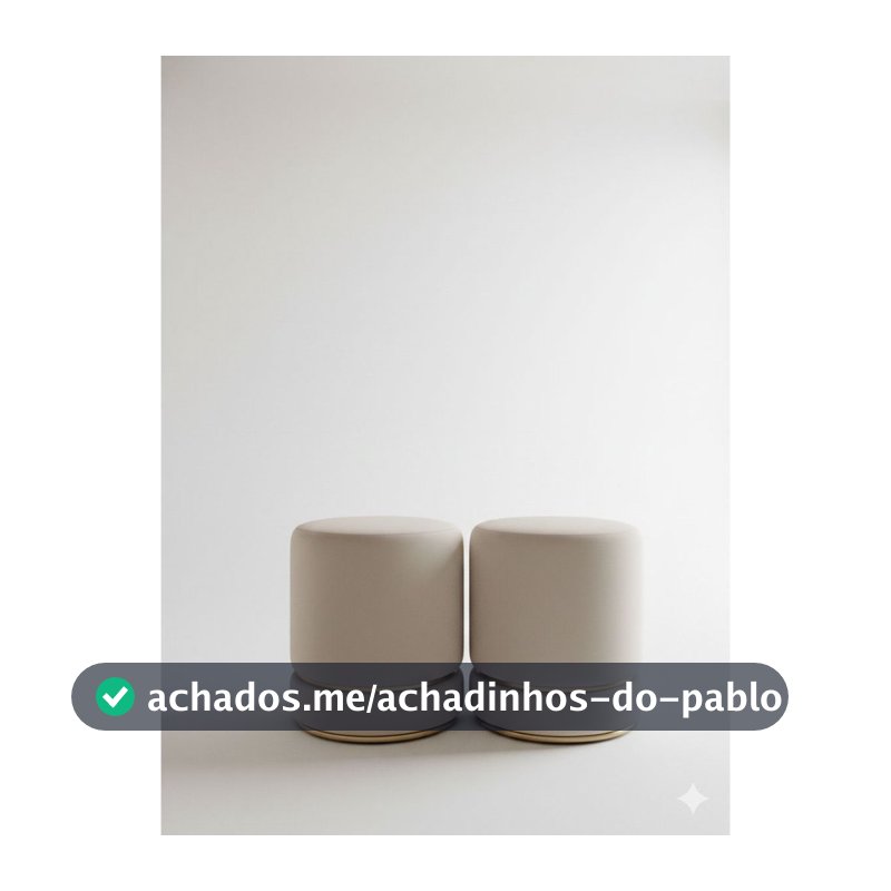 Pufe kit 2 pufes Redondo  Conjunto Banquetas REQUINTE  Sala Quarto Tecido Acentuo Descanso para pés Closet provadores
