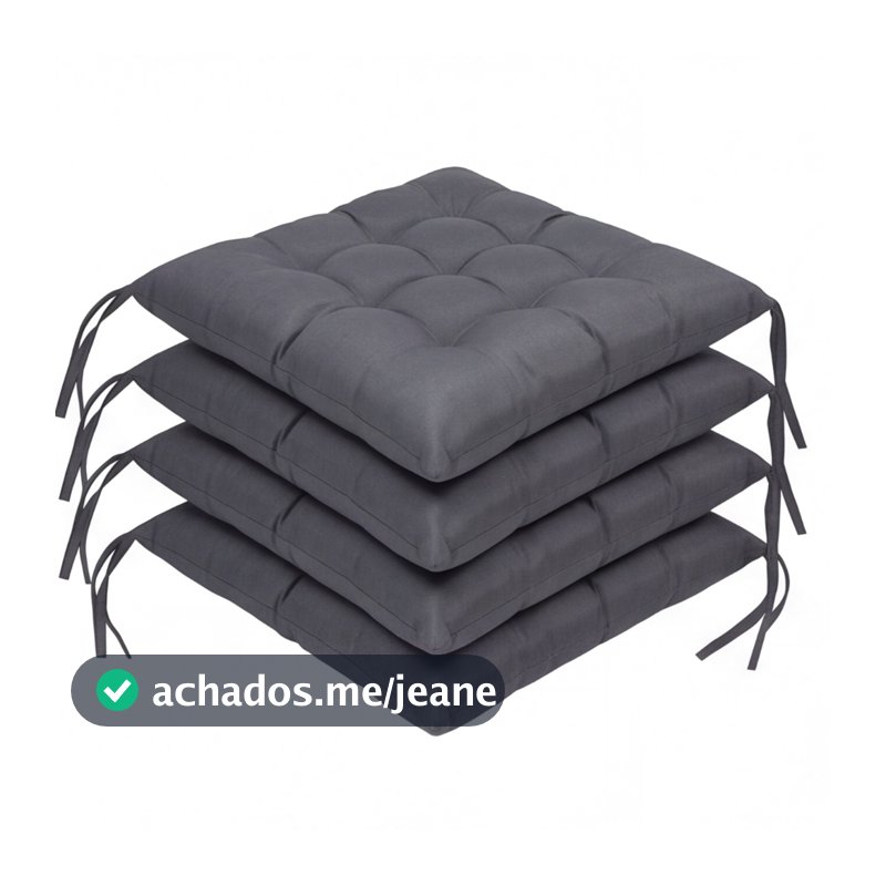 Kit 4 Almofadas Futon P/ Cadeira Sofa Pallet Banco Cheia Confortavel Macio 40X40cm Cores Diversas