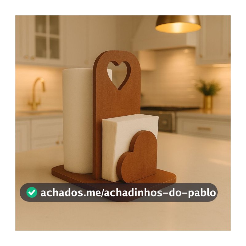 Porta Papel Toalha Guardanapo Suporte Mesa Cozinha Mdf