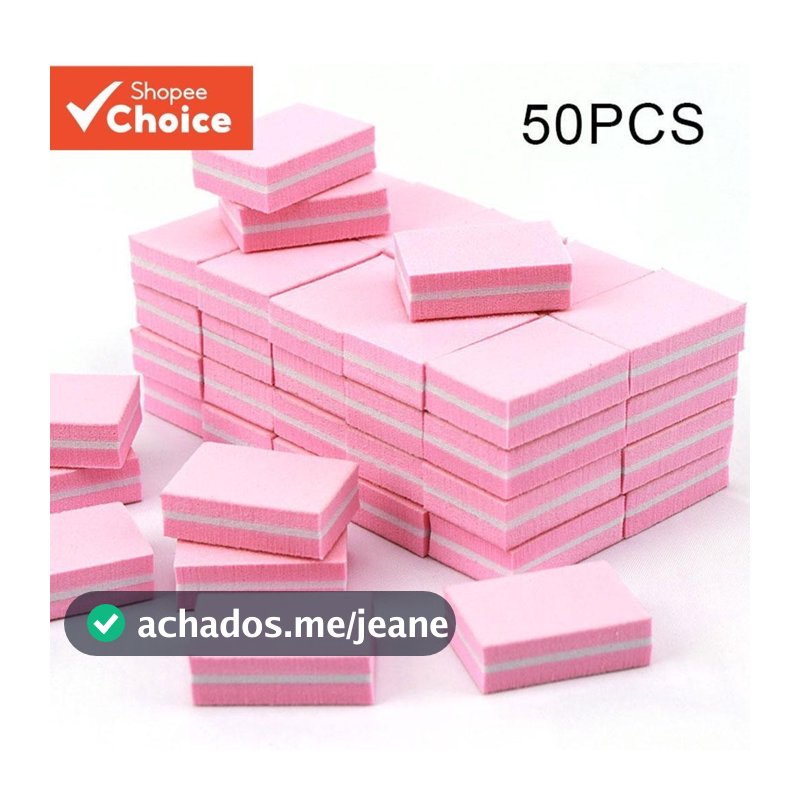 Kit 50 Mini Lixa Bloco Profissional Unha Gel Porcelana Buffer Polidor Descartável Manicure | Pronta Entrega