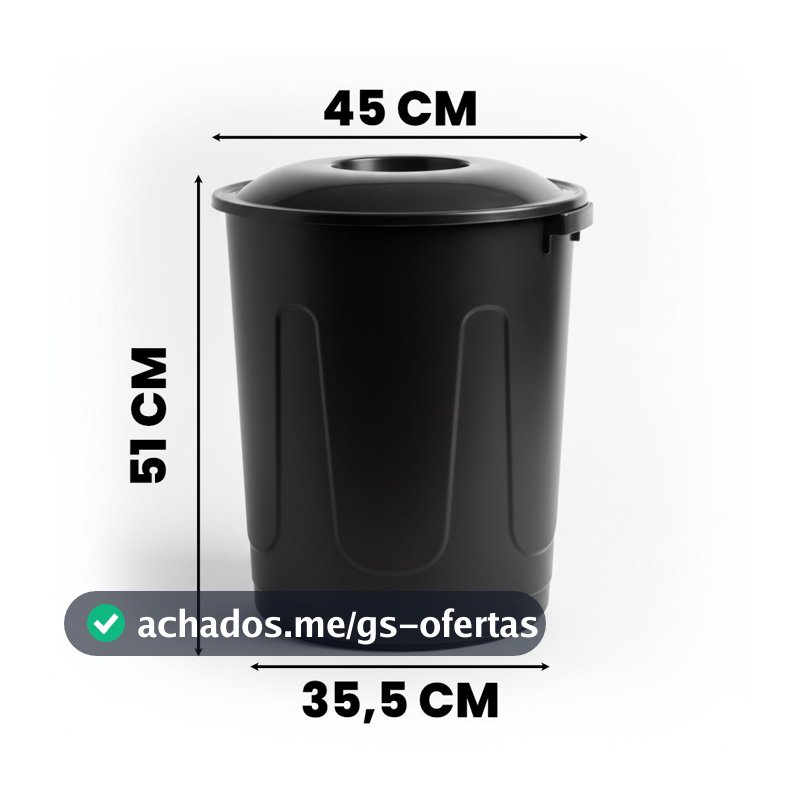 Cesto Lixeira Grande 60L Tampa Robusta Funcional Plástico PREMIUM Forte