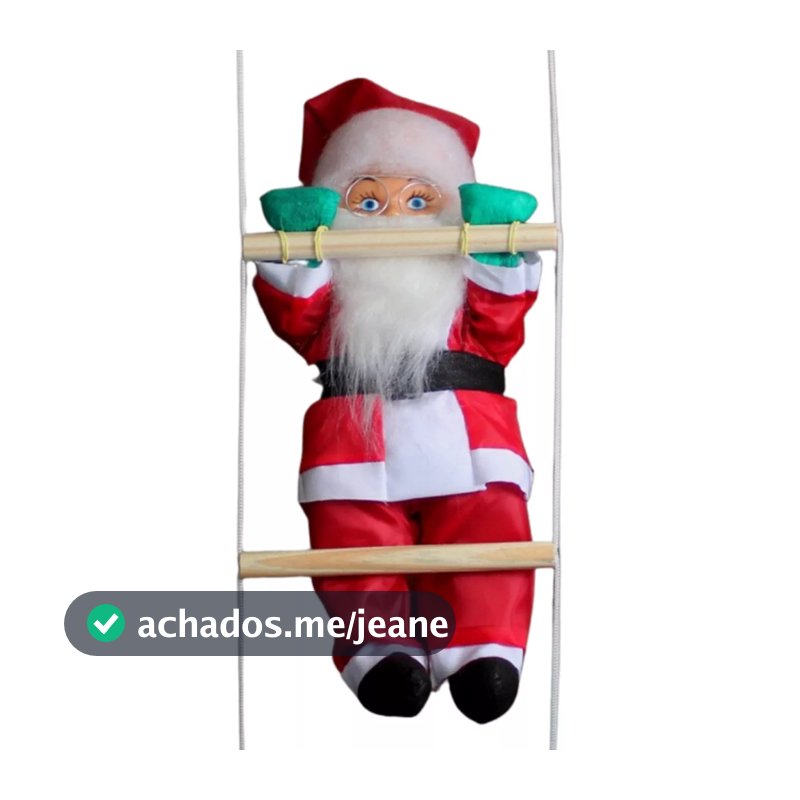 Papai Noel Escalando Enfeite Natal Subindo Escada 75 cm Escalador Decoracao de Natal