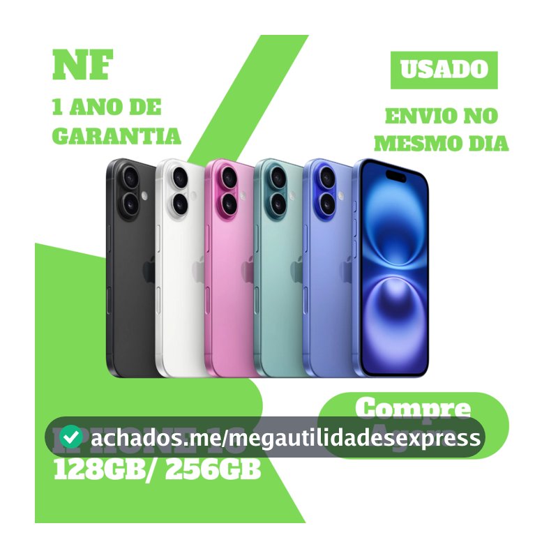 Usado: Apple iPhone 16 PLUS 128GB 256GB Desbloqueado