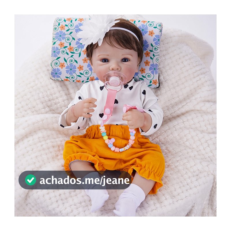 Bebê Reborn 48cm Menina Realista Ohlo Azul Pode dar Banho Envio Imediato