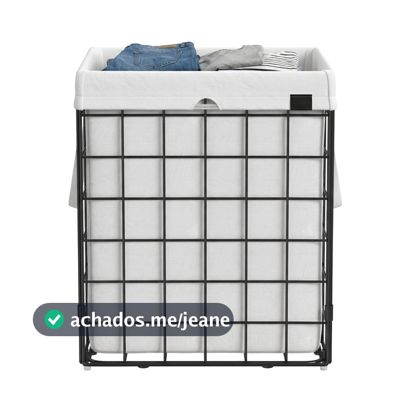 SONGMICS Cesto de Roupa Dobrável 90L, Organizador de Lavanderia com Forro Removível, para Banheiro e Quarto