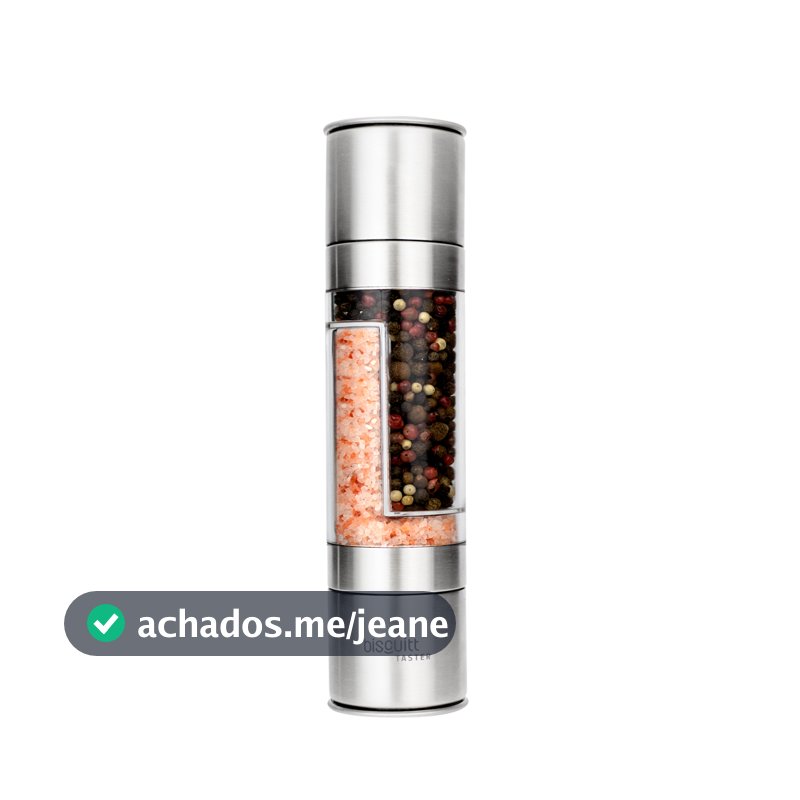 Moedor de Pimenta Sal e Temperos 2 em 1 Cerâmico Biscuitt Taster em Inox