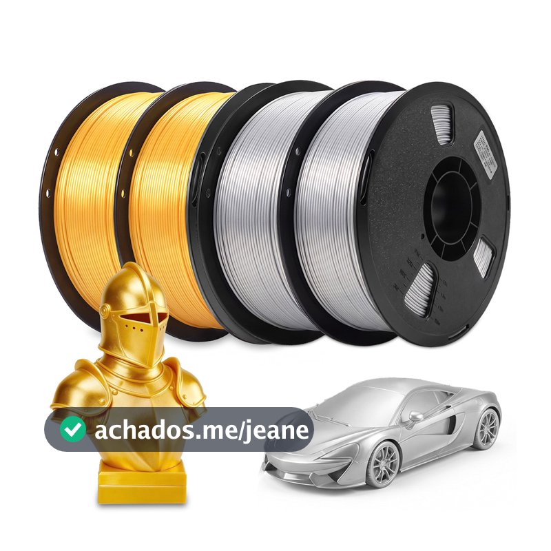 Filamento PLA  Premium 4Kg 1,75mm Efeito Aveludado Impressora 3D FDM  3D Oficial Seda Dourado+Prateado