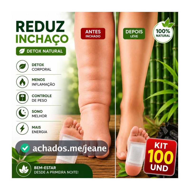 Detox para Pés Adesivo Relaxante Elimina Toxinas e Inchaço Desintoxicam-te Noturno