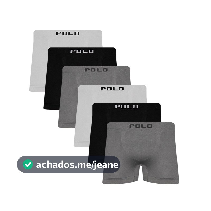 Kit 6 Cuecas Boxer Polo Star Microfibra Sortida Masculina