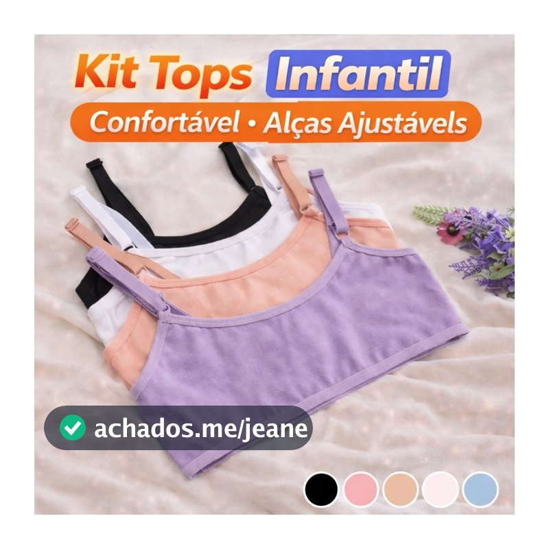 Kits Sutiãs Infantil Juvenil Algodão Cotton Liso Alta Qualidade Maya Conforto Dia a Dia Menina Moça