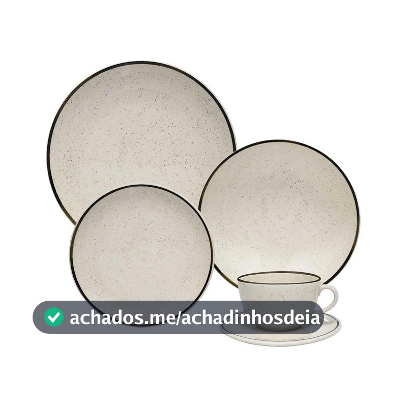 Aparelho de Jantar/Chá Oxford Brisa - Cerâmica, 20 Peças, Bege