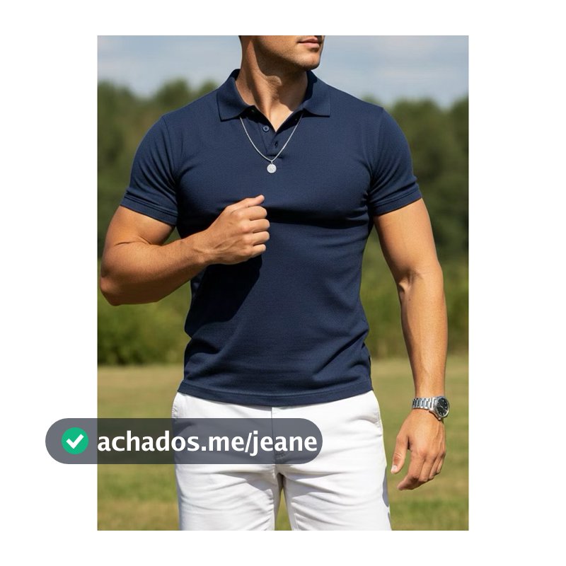 Camisa Polo Masculina malha Gelada elástico