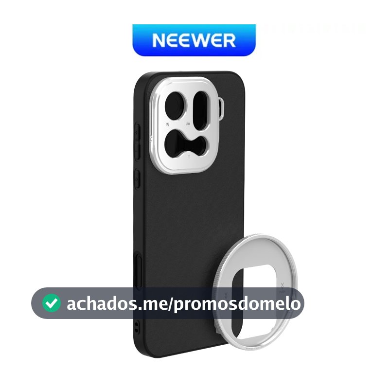 Estojo NEEWER PA176 OPPO Find X9 Pro – Adaptadores De Lente/Filtro + Carregamento Sem Fio (Preto + Prata)