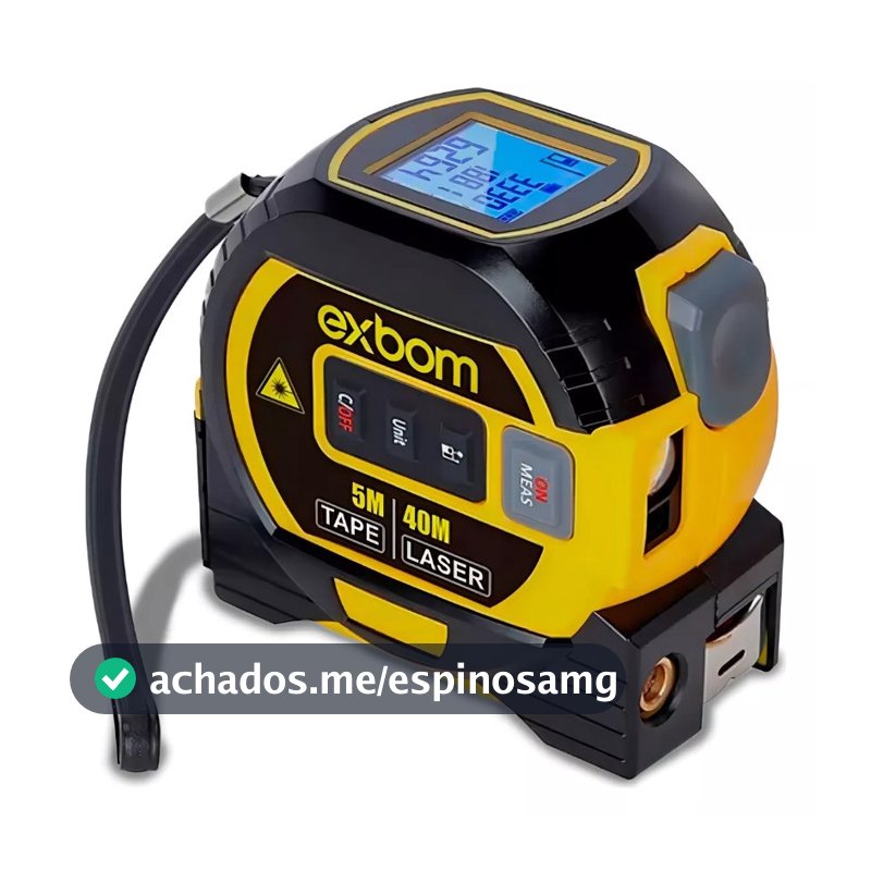 Trena Digital Com Nível Laser e Fita Métrica 4D Multi em 1 Com Visor TEM-Q65 EXBOM