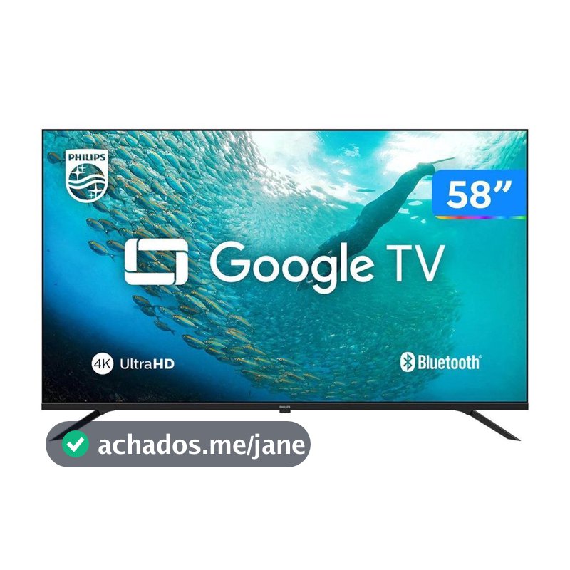 Smart TV 58" 4K UHD LED Philips 58PUG7019/78 Wi-Fi Bluetooth Google Assistente 3 HDMI 2 USB