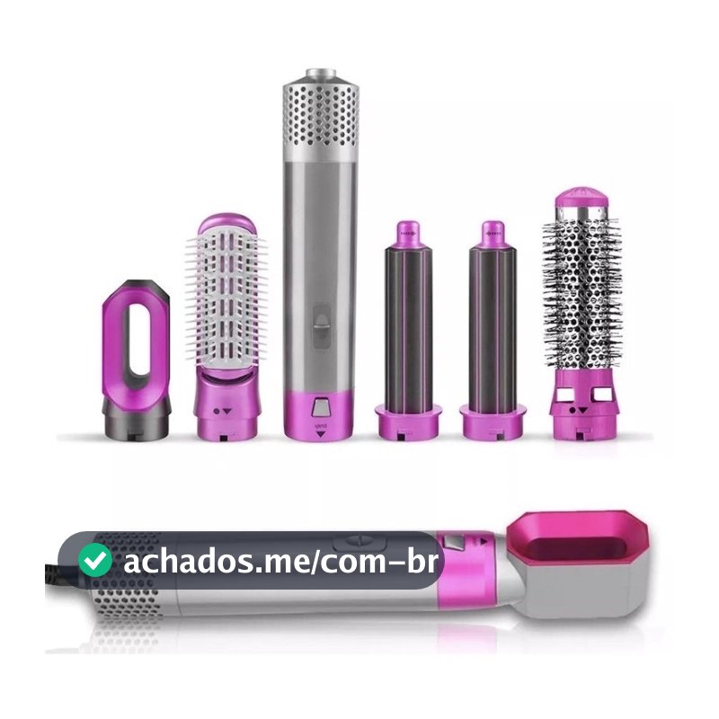 Escova 5 em 1 Secador, Pente, Modelador, Aumenta volume Profissional 110V