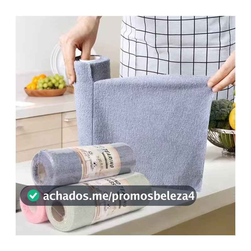 Rolo Pano De Microfibra 20 Peças Destacável Toalha Limpeza Reutilizável Lavar Louça Multiuso Utensílios Cozinha