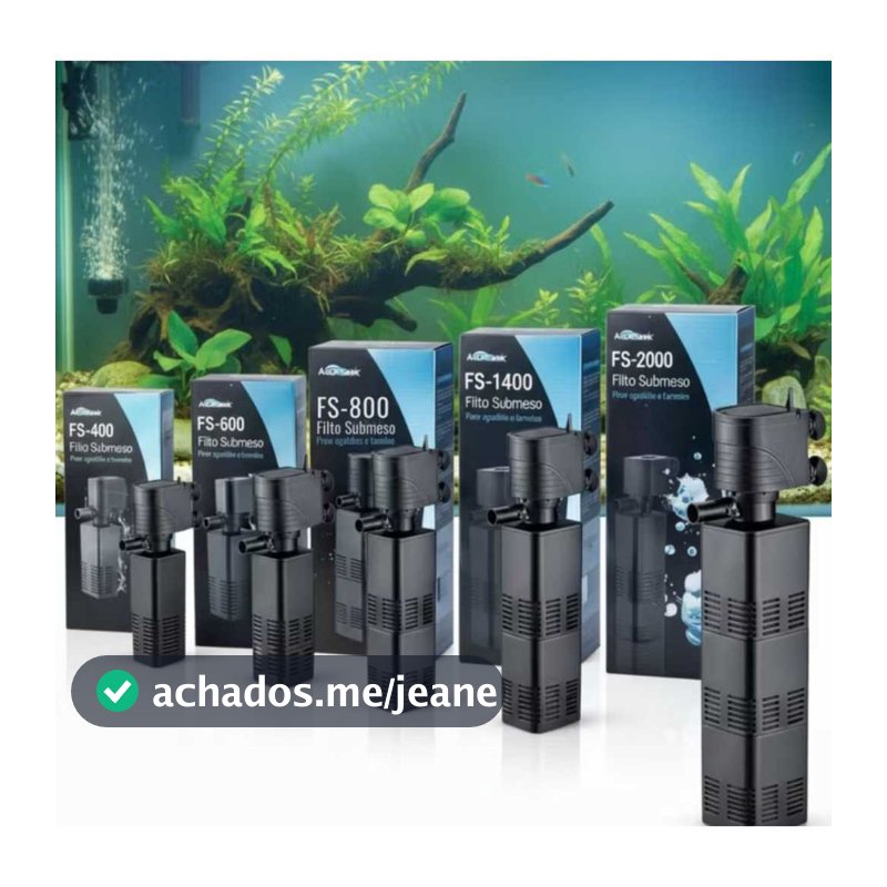 FILTRO INTERNO C/ BOMBA SUBMERSA AQUATANK JP-023F 1400L/H 3 em 1 OXIGENIO PARA AQUÁRIOS ATÉ 150L