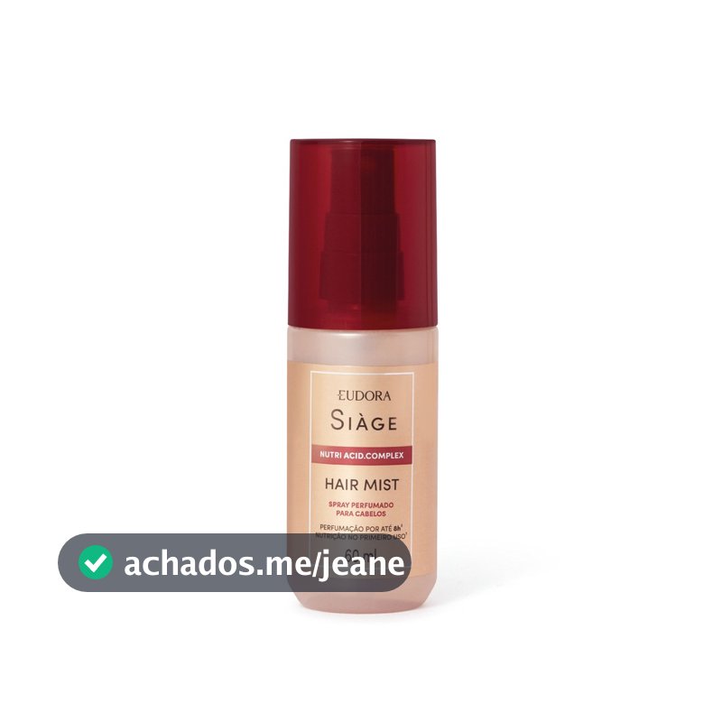 Eudora Siàge Spray Perfumado Nutri Acid.Complex Hair Mist 60ml