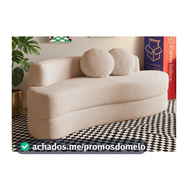 Sofá Cama Cosi. 1,88m Xpand Tech Tecido Bouclê Cama inBox