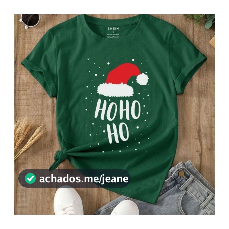 Camiseta Casual 100% Algodão Premium Blusa Natal Familia Camisa Plus Size HOHOHO Envio Rápido