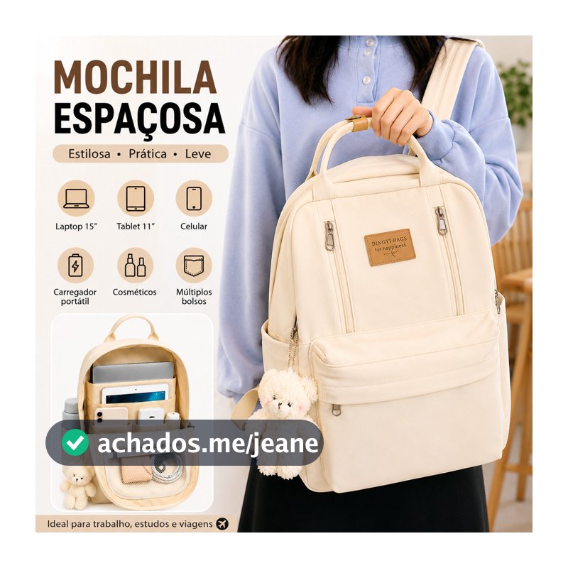 Mochila Escolar Coreana Japonesa Grande Capacidade para Meninos Meninas Notebook 15.6 Polegadas Universitária Casual