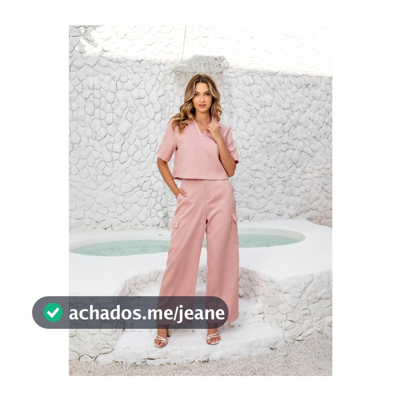 Conjunto Feminino Blusa e Calça Cargo em Linho com Elastano Moda Utilitária Elegante Versátil