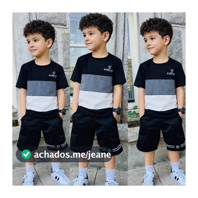 Conjunto de Menino Infantil Bermuda Moletinho com Bolso e Camisa 100% Algodão de Verão 2 ao 12 Anos