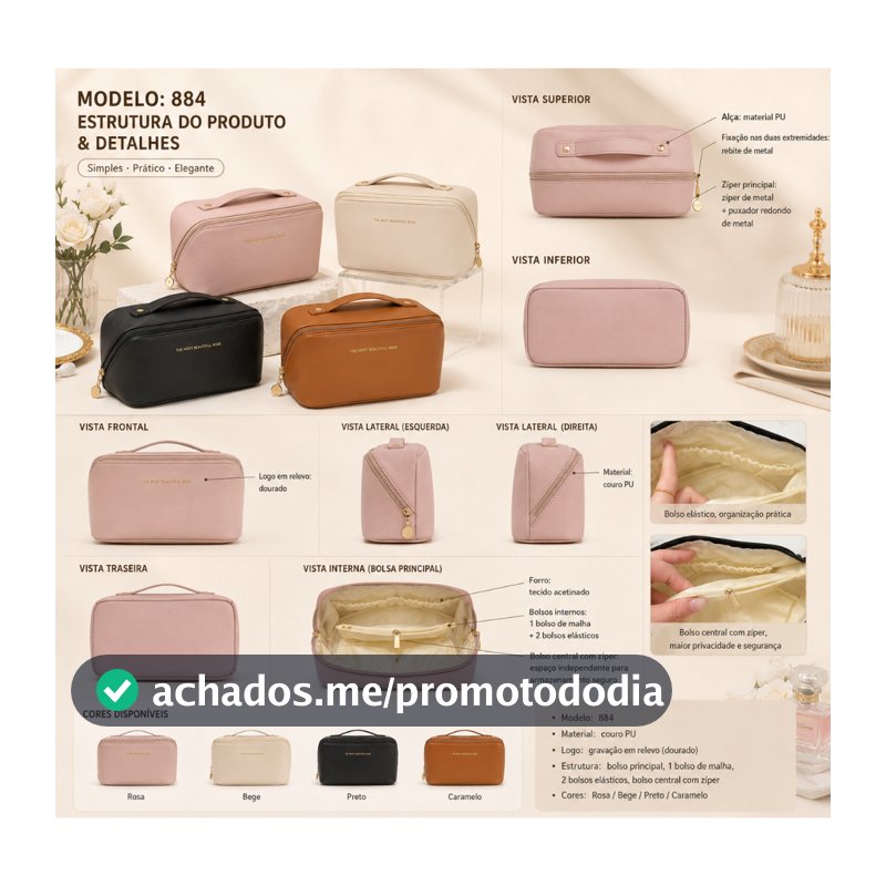 Bolsa De Cosmético  Com Grande Capacidade Portátil Viagem Cosméticos Para Viagem 884/774/885/886