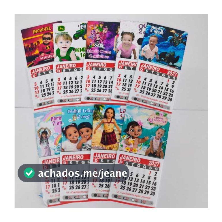 Mini Calendário Personalizado 2027 Ímã de Geladeira Lembrancinha