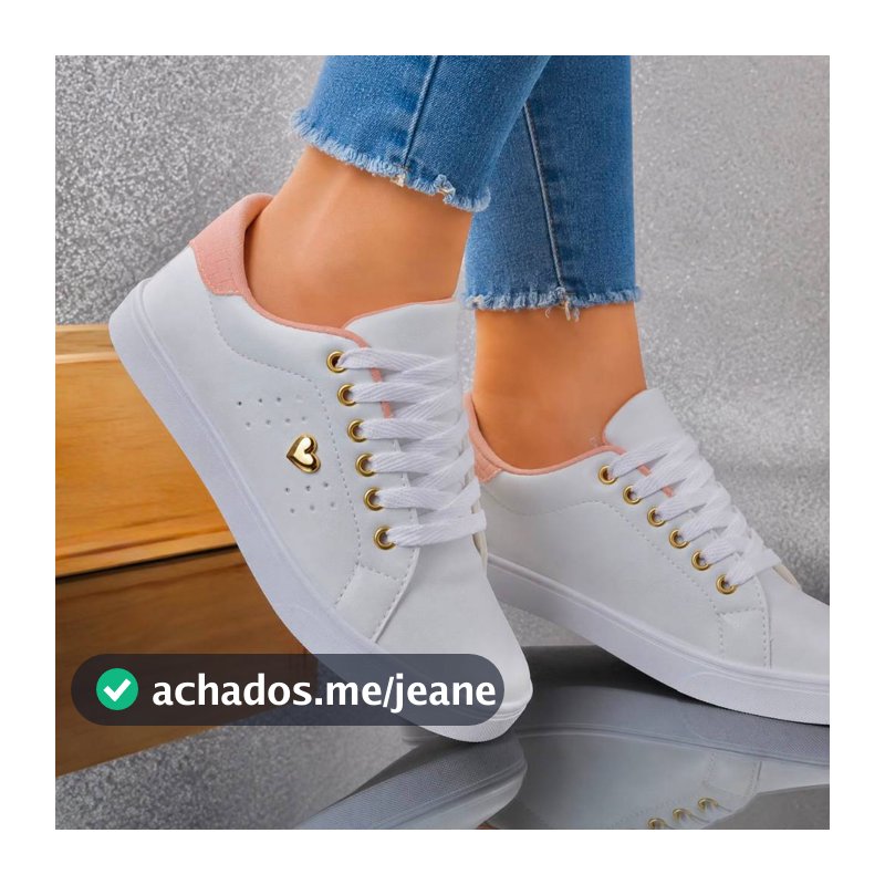Tênis casual Feminino Coração Leve e Confortável Dia a dia oferta Novidade