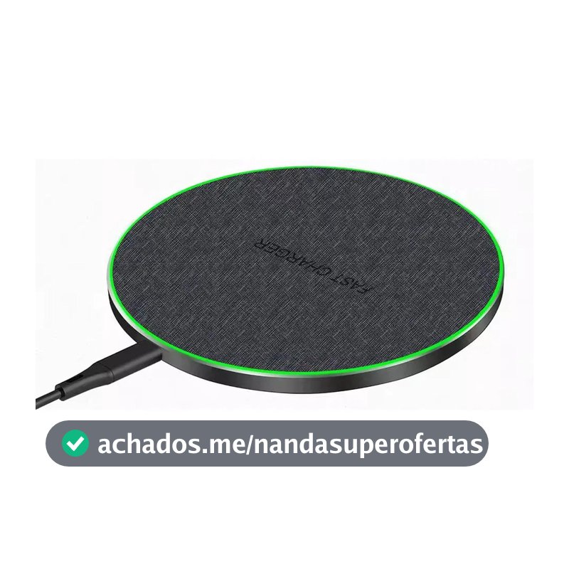 Carregador Sem Fio QI Indução Wireless 20w para Celular Compatível com Samsung Iphone
