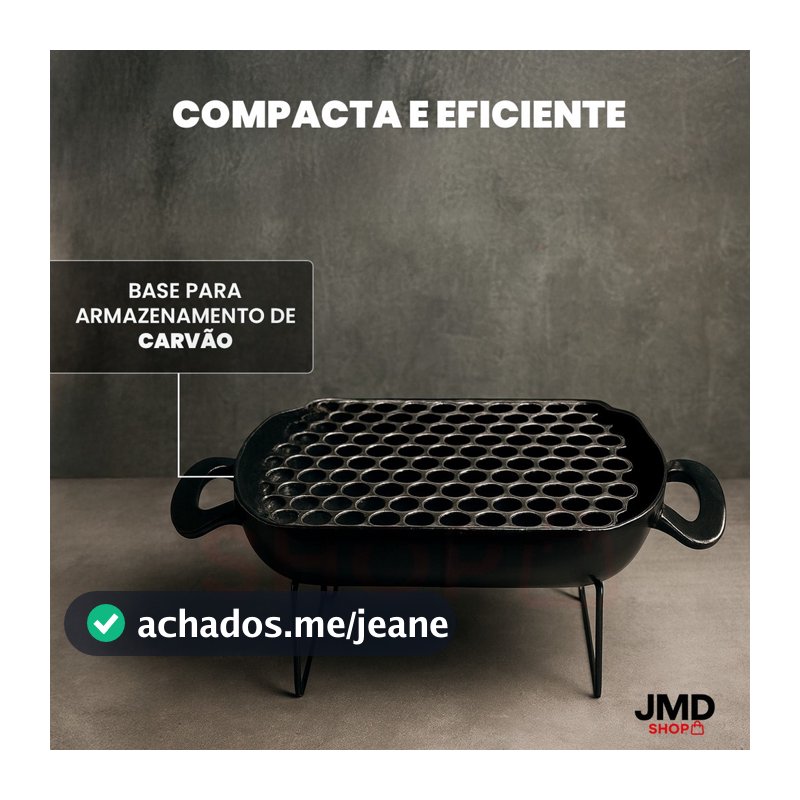 Churrasqueira Carvão em Aço Inox Ideal para Camping, Viagem e Áreas Externas Portátil