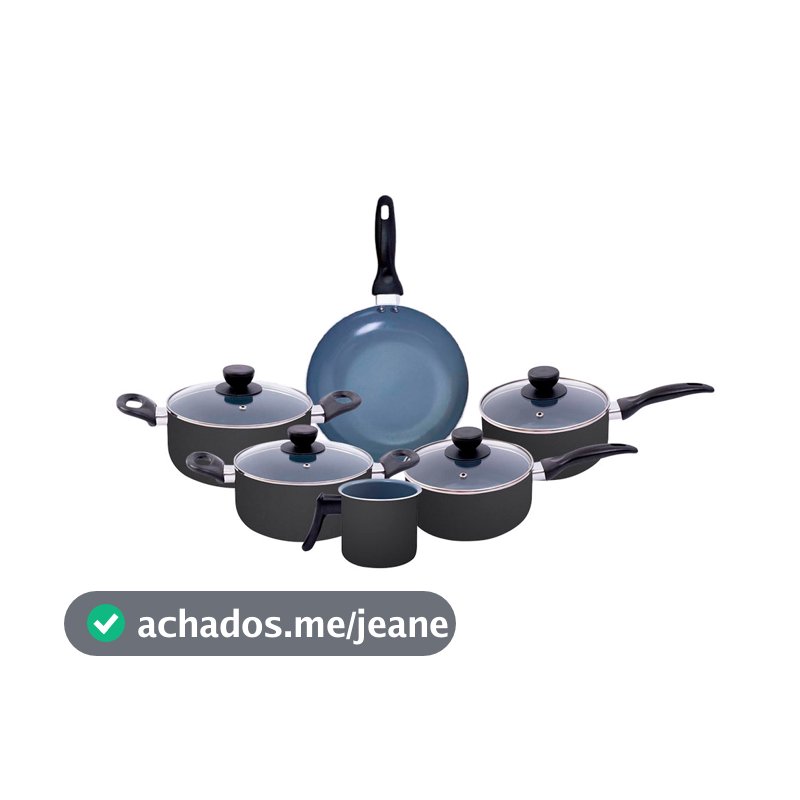 jogo de panelas 6 pçs antiaderentes de cerâmica e alumínio - oikos