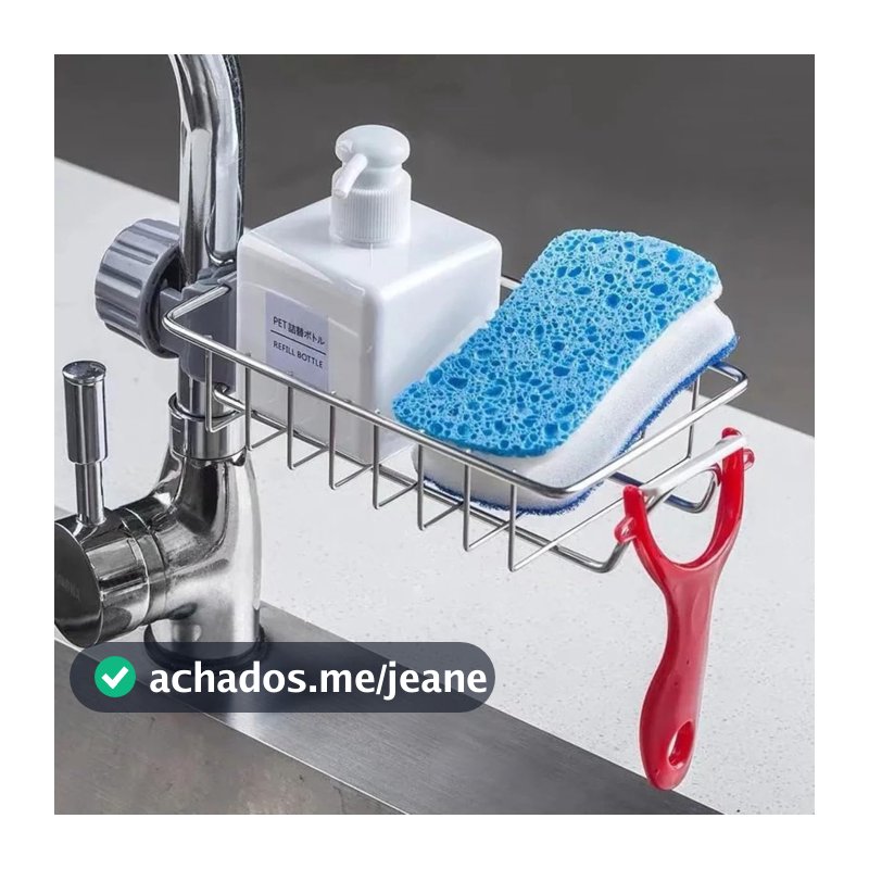 Suporte Organizador de Torneira Aço Inox para Cozinha Banheiro Lavanderia Sabonete Detergente Esponja suporte Aramado