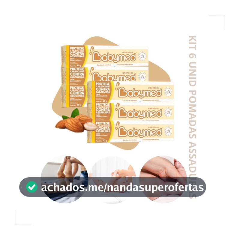 Kit 6 Babymed Pomada Para Assaduras Bebê Rn Cimed 40g Cuidado Bebê RN Infantil