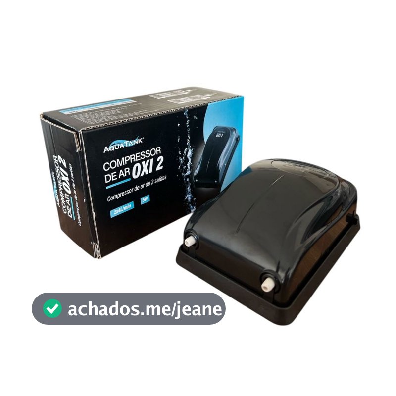Compressor De Ar 2x4l/min Aquatank Oxi 2 Saidas Oxigenação Para Aquarios