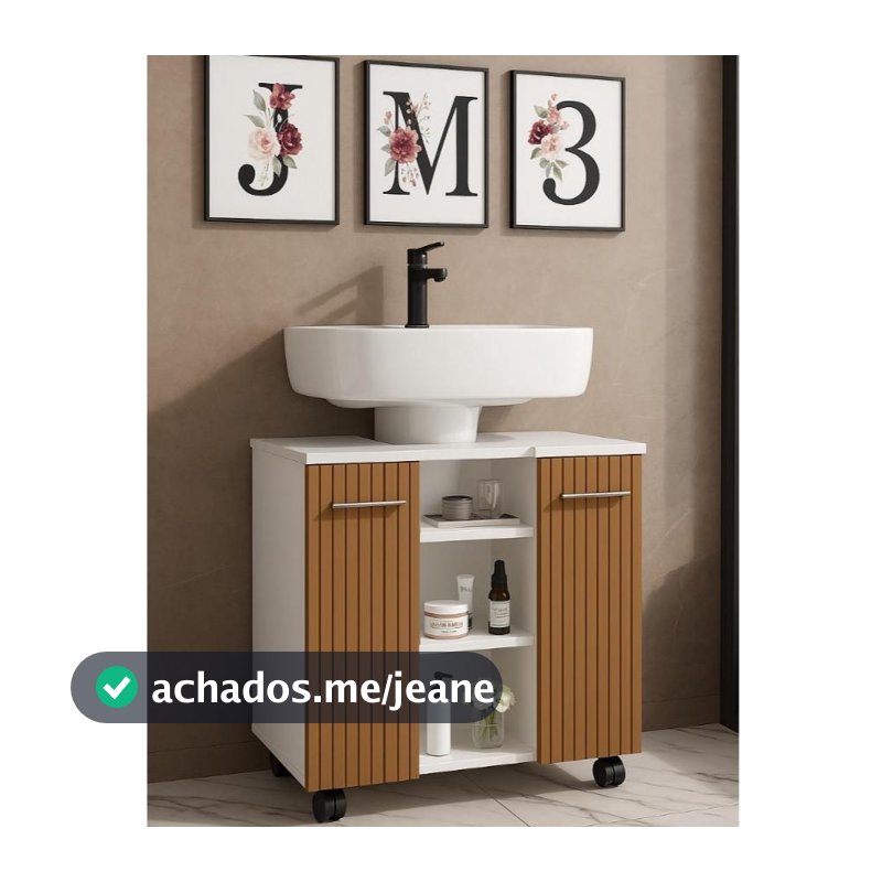 Promoção! Gabinete Armário Banheiro Pia De Coluna Premium - Cor