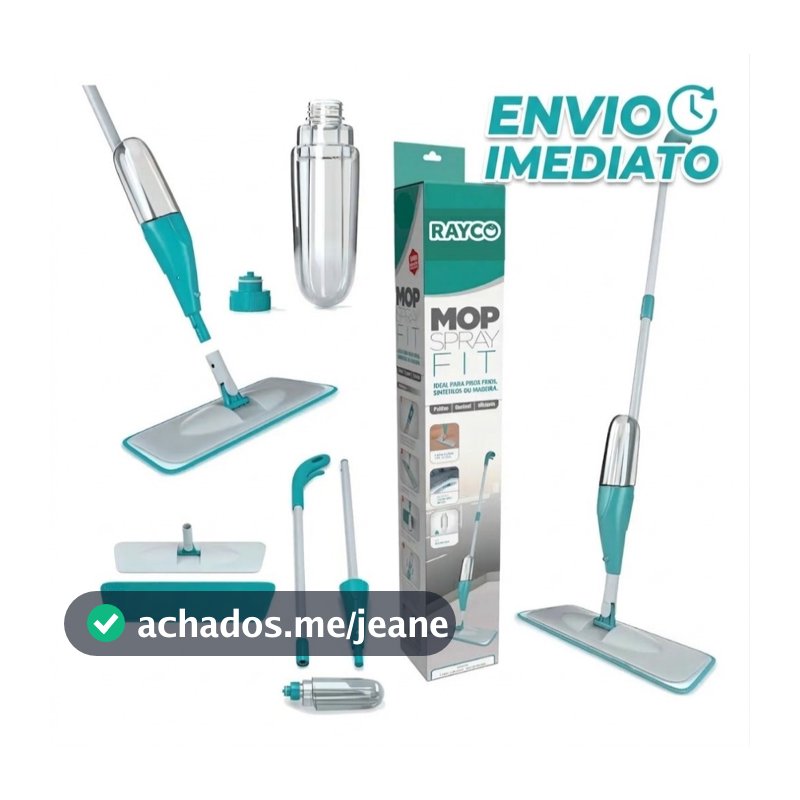 Mop Spray Profissional 360° Rodo Mágico Esfregão Limpeza Prática Com Reservatório Limpa Piso