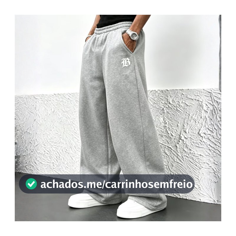 Calça Moletom Baggy Masculina Larga Streetwear Premium Confortável Gringa Casual
