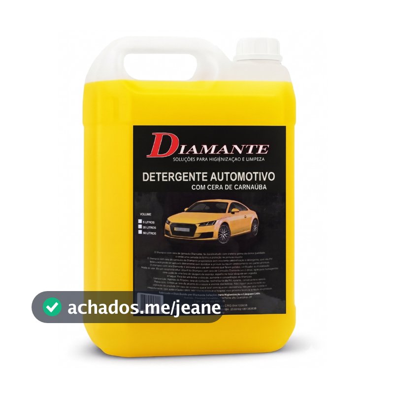 Detergente automotivo concentrado com cera de carnaúba Diamante 5 litros (Shampoo automotivo)